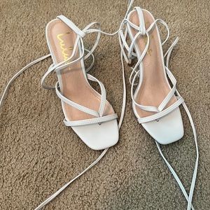 White Lulus heels